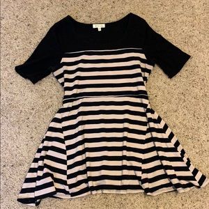 Striped short sleeve tunic